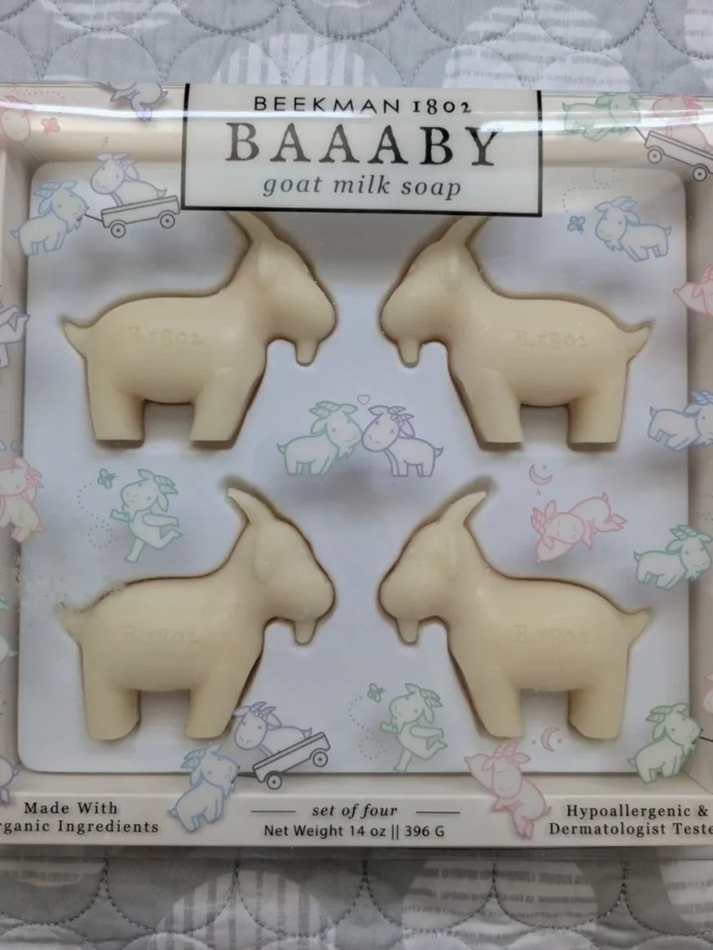 Beekman 1802 Baaaby goat Milk Bar Soap 4-piece Set for Sensitive Skin Organic